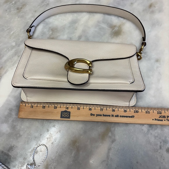 Coach Tabby Shoulder Bag 26 in Polished Pebble Leather - Chalk Authentic! - Picture 7 of 14